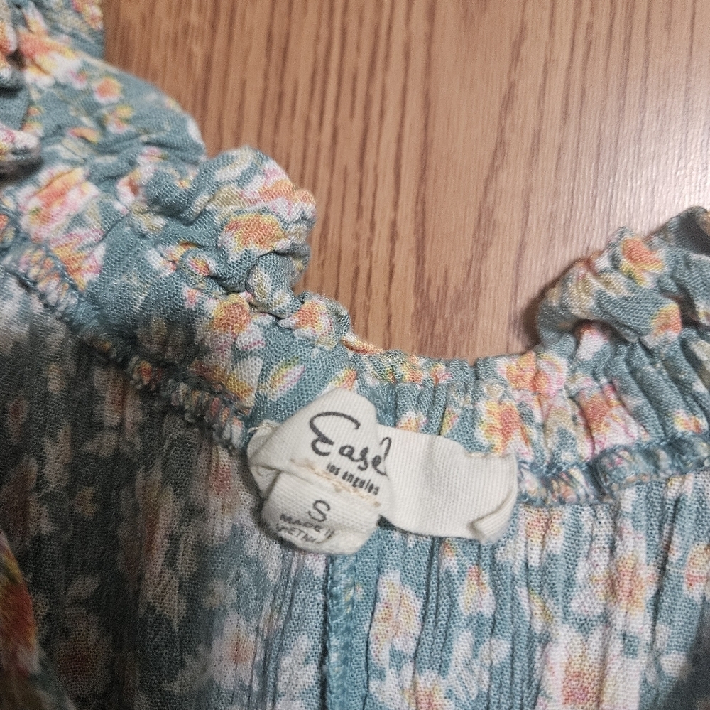 Easel Cottagecore Floral Maxi Dress V Neck Size Small Oversized Fit! - Picture 2 of 5